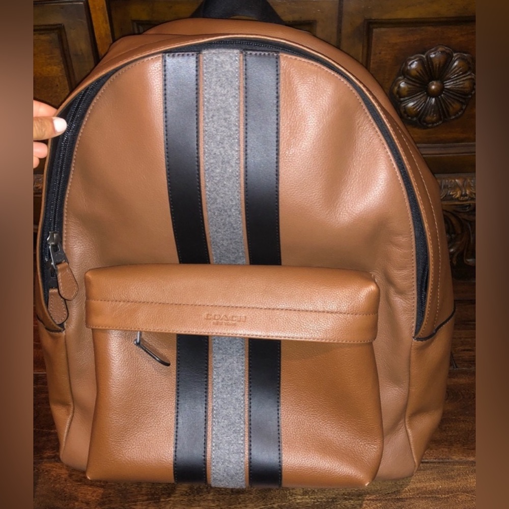 Coach Men’s Charles Varsity Stripe Back Pack - Picture 4 of 7